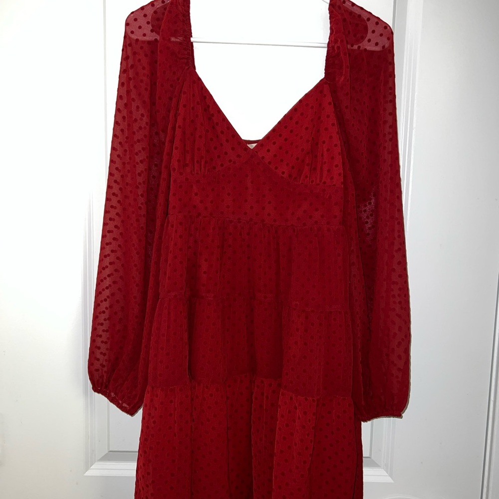 Altar’d State Serophina Long sleeve red dress